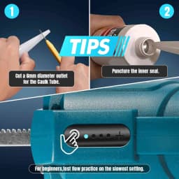 Cordless Electric Glue Gun with 2 Batteries, 4-Speed Adjustable Silicone Caulking Gun for Doors, Windows,Tile, Bathroom Sealant
