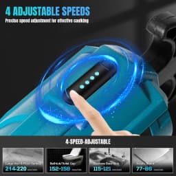 Cordless Electric Glue Gun with 2 Batteries, 4-Speed Adjustable Silicone Caulking Gun for Doors, Windows,Tile, Bathroom Sealant