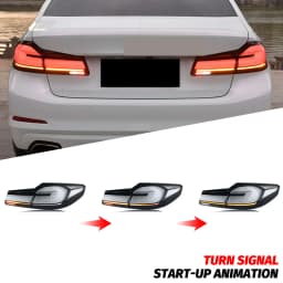 LED Tail Lights for BMW G30 F90 M5 5-Series 2017-2020 Saloon Sequential Turn Signal Rear Lamps Assembly [Not Fit G31]