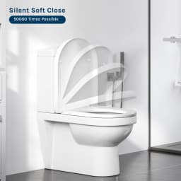 WOLTU U-Shape Toilet Lid Seat Quiet Lid with Soft-Close Mechanism Plastic Thickened Durable Universal Bathroom Accessories