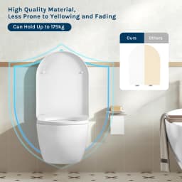 WOLTU U-Shape Toilet Lid Seat Quiet Lid with Soft-Close Mechanism Plastic Thickened Durable Universal Bathroom Accessories