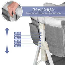 Crib Cododo baby bed, sleeping Together, with mattress, changing Table, easy to move, Portable newborn baby bed (blue/Beige/gray/black)