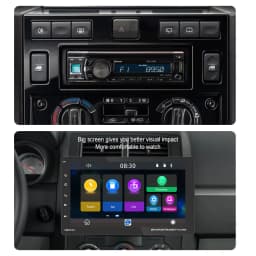Podofo 9'' 1DIN Carplay Car Radio Android Auto D-Play Mirror Link BT FM Radio Receiver Support TF/USB Steering Wheel Control