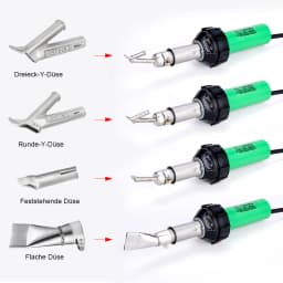 220V 1600W Hot Air Plastic Welding Gun with Nozzle Heating Element and Flat Tip Accessories for PVC PP PE Welding