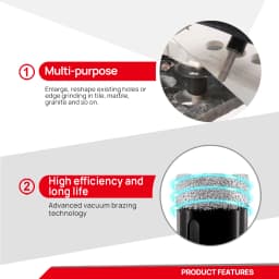 DT-DIATOOL Dry Core Drill Bits Set M14 Thread Milling Bits Chamfer Bits Hex 115/125mm Dics Drilling Ceramic Tile Marble Granite