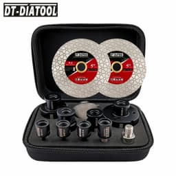 DT-DIATOOL Dry Core Drill Bits Set M14 Thread Milling Bits Chamfer Bits Hex 115/125mm Dics Drilling Ceramic Tile Marble Granite