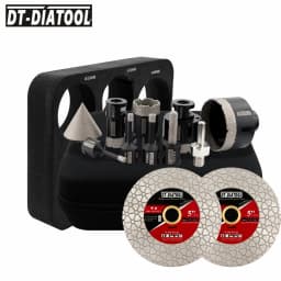 DT-DIATOOL Dry Core Drill Bits Set M14 Thread Milling Bits Chamfer Bits Hex 115/125mm Dics Drilling Ceramic Tile Marble Granite
