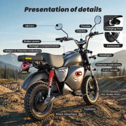 Y18 2000W Electric Moto Scooter 48V 20Ah Battery 55km/h Max Speed 80-90km Range With Storage Space 15 inch Vacuum-Inflated Tires
