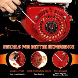 6.5HP 200cc Gasoline Engine OHV 4-Stroke GX160 Air Cooled Petrol Motor with Oil Alert Low Fuel Consumption for Water Pump