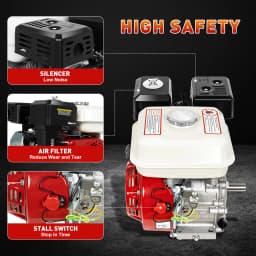 6.5HP 200cc Gasoline Engine OHV 4-Stroke GX160 Air Cooled Petrol Motor with Oil Alert Low Fuel Consumption for Water Pump
