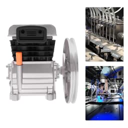 2 Cylinders Air Compressor Pump Head 2HP Air Compressor Head with Belt Pulley 8Bar Working Pressure  Oil Lubricated Air Compress