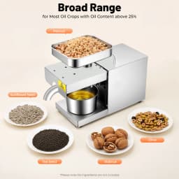 600W 220V Electric Oil Press Machine Cold Hot Oil Extractor 304 Stainless Steel for Peanut Sunflower Olive Seeds