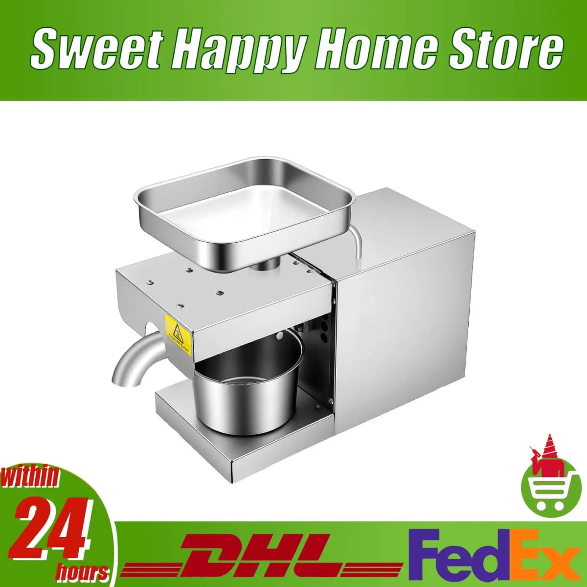 600W 220V Electric Oil Press Machine Cold Hot Oil Extractor 304 Stainless Steel for Peanut Sunflower Olive Seeds