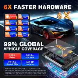 Autel MK808KBT PRO OBD2 Code Scanner Reader 7 Inch Bluetooth All System Car Diagnostic Scanner Brake Bleed Injector Coding FCA