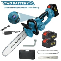 Mini Chainsaw Battery, Electric Chainsaw 12 inch 2 Battery Digital Display Manual Chainsaw Used for Trimming Horticultural Trees