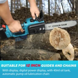 Mini Chainsaw Battery, Electric Chainsaw 12 inch 2 Battery Digital Display Manual Chainsaw Used for Trimming Horticultural Trees