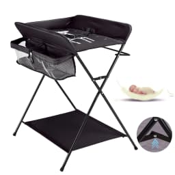 Baby Swing Combi Swing Box w/Towel Holder, Seat Belt and Storage Bins, Mobile Swing Table Space Saving & Stable & Ergonomic