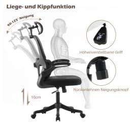 Office Chair, High-Back Breathable Mesh Chair with Headrest
