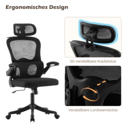 Office Chair, High-Back Breathable Mesh Chair with Headrest