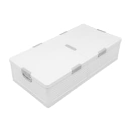Under Bed Storage Box with Wheels & Lids 101*51.5*24cm Foldable Organizer 6 Locking Buckles Dust Proof for Blankets Clothes Toys