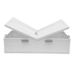 Under Bed Storage Box with Wheels & Lids 101*51.5*24cm Foldable Organizer 6 Locking Buckles Dust Proof for Blankets Clothes Toys
