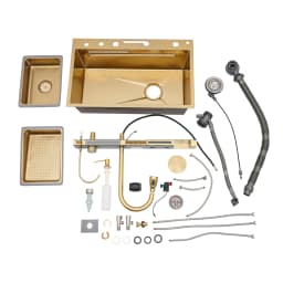 Multifunctional Kitchen Sink Stainless Steel Sink 29.5*18.1*8.6in with Pull-Out Faucet