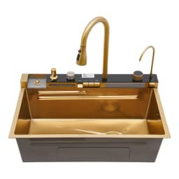 Multifunctional Kitchen Sink Stainless Steel Sink 29.5*18.1*8.6in with Pull-Out Faucet