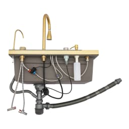 Multifunctional Kitchen Sink Stainless Steel Sink 29.5*18.1*8.6in with Pull-Out Faucet