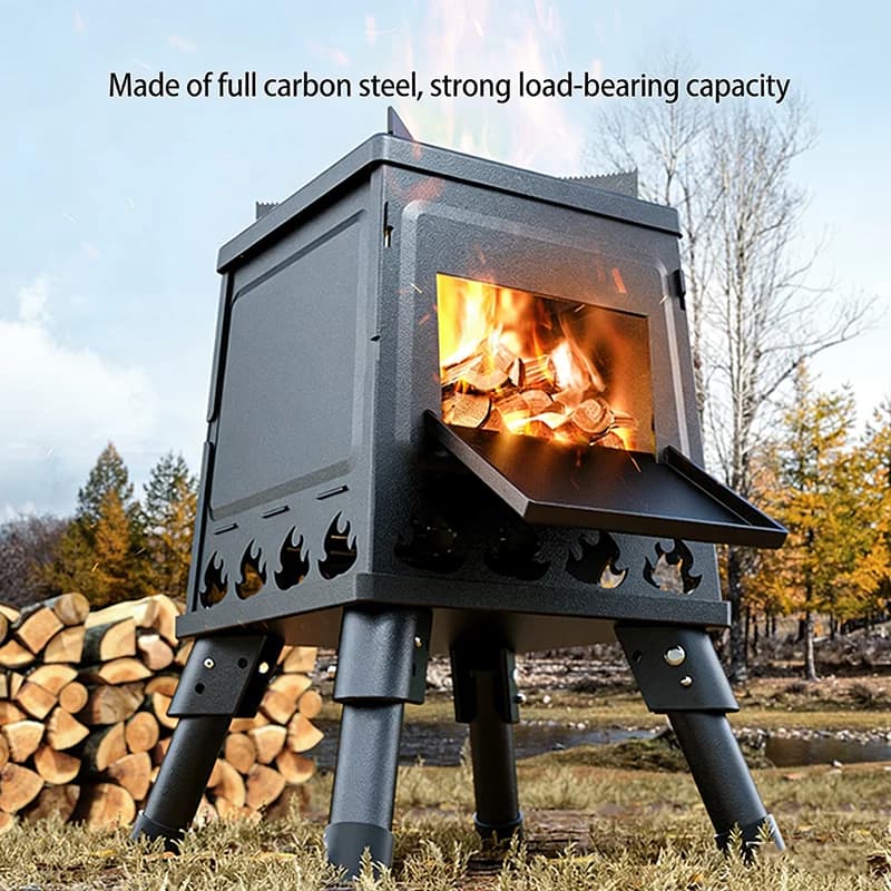 Portable Firewood Stove Foldable Firewood Stove Outdoor Wood Burning Stove For Outdoor Barbecue Camping Picnic Hiking Cooking