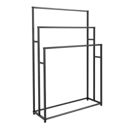 3-tier Towel Holder Stand, Bath Towel Shelf Drying Towels Large Freestanding Towel Rack for Bathroom or Pool Black