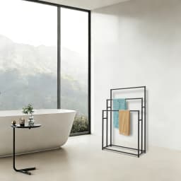 3-tier Towel Holder Stand, Bath Towel Shelf Drying Towels Large Freestanding Towel Rack for Bathroom or Pool Black
