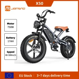 JANSNO X50 Adult Electric Bicycle 20×4 Fat Tire All Terrain E-Bike 48V 17AH Removable Battery 750W 7-Speed Off-Road Ebike