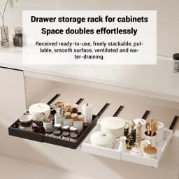 1/2/4pcs Kitchen Storage Rack Slide Drawer Storage Tray Seasoning Bottle Spice Pull Out Cabinet Drawers Telescopic 32-52cm Rack