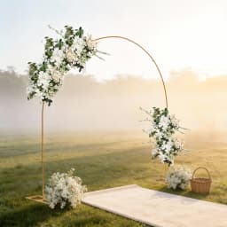7.5ft Metal Wedding Arch, Balloon Arch Backdrop Arch Stand Gold for Wedding,Bridal,Garden, Yard, Indoor Outdoor Party Decoration