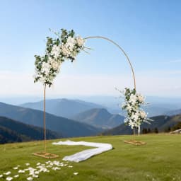 7.5ft Metal Wedding Arch, Balloon Arch Backdrop Arch Stand Gold for Wedding,Bridal,Garden, Yard, Indoor Outdoor Party Decoration