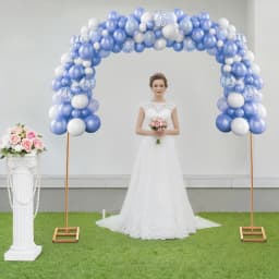 7.5ft Metal Wedding Arch, Balloon Arch Backdrop Arch Stand Gold for Wedding,Bridal,Garden, Yard, Indoor Outdoor Party Decoration