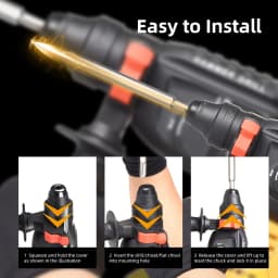26MM Electric Hammer Drill Brushless Multifunctional Rotary High-Power Cordless Rechargeable Power Tools Fit Dewalt 18V Battery