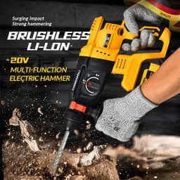 26MM Electric Hammer Drill Brushless Multifunctional Rotary High-Power Cordless Rechargeable Power Tools Fit Dewalt 18V Battery