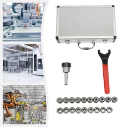 ER32 Spring Collet Set 19Pcs 2-20mm High Precision 0.015mm Collet Chuck Kit with Spanner, MT2 Tailstock Lathe Tool Holder, 45# Steel Heat Treatment Wear-Resistant, Portable Storage Box for Milling Drilling Boring