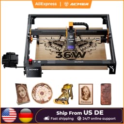 ACMER S2 PRO 36W/48W Laser Engraving and Cutting Machine High Power Blue CNC Light Diode Cutter With 30L/min Air Assist Pump