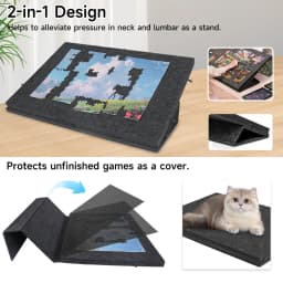 1000 Piece Puzzle Board with 6 Drawers, Felt Jigsaw Puzzle Table 2-in-1 Stand & Cover, Lightweight Portable Puzzle Mat 77×54cm
