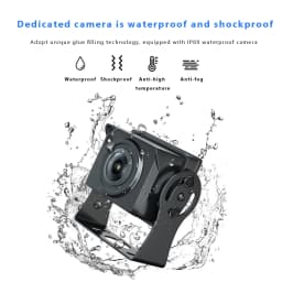 Podofo Car Monitor with 2 Channel Back-up Camera 1280*720 IP69 Waterproof Super Night Vision Reverse Monitor for Trucks Vans Bus