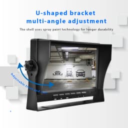 Podofo Car Monitor with 2 Channel Back-up Camera 1280*720 IP69 Waterproof Super Night Vision Reverse Monitor for Trucks Vans Bus