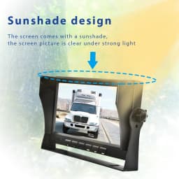 Podofo Car Monitor with 2 Channel Back-up Camera 1280*720 IP69 Waterproof Super Night Vision Reverse Monitor for Trucks Vans Bus