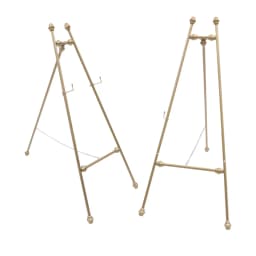 2* Gold Iron Easel Stand Adjustable Tilt with Anti-Slip Feet Pads