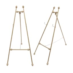 2* Gold Iron Easel Stand Adjustable Tilt with Anti-Slip Feet Pads