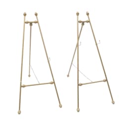 2* Gold Iron Easel Stand Adjustable Tilt with Anti-Slip Feet Pads