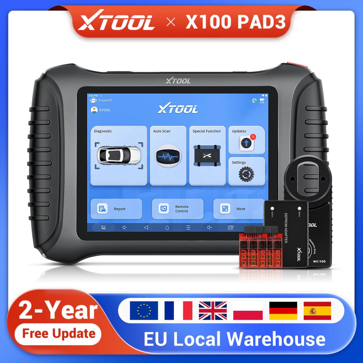 2026 XTOOL X100 PAD3 V2.0 IMMO Key Programming Tool Auto Key Programmer with KC100 All Key Lost Full Syetem Diagnostic Tools