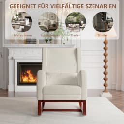 Tover Chair, Tover Armchair, Armchair Room, with Stand for Legs and Pocket, Leisure Chair with B Base