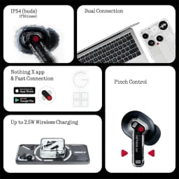 Nothing Ear 45dB Active Noise Cancellation ANC 11mm Driver 24-bit Hi-Res Audio with LDAC & LHDC Up to 40.5 hours of listening